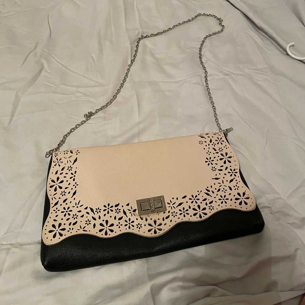Blush and Black Over the Shoulder Purse